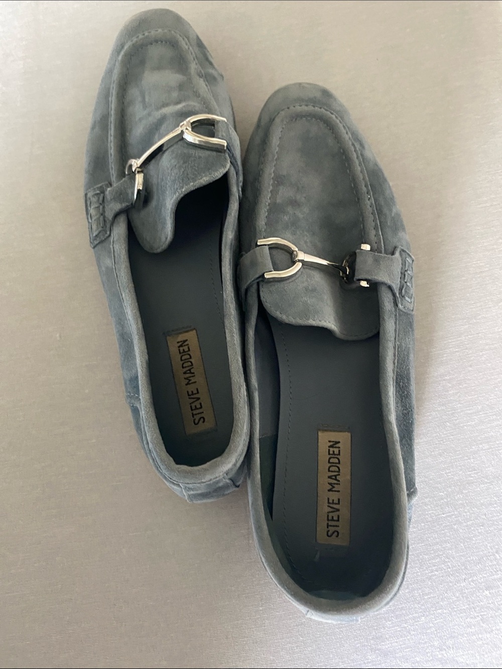 Steve Madden Slate Blue Suede Slip-On Loafers